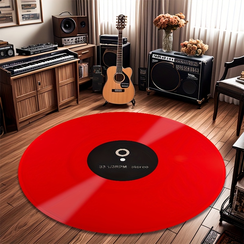 Commercial Vinyl Printing Machine - Karpet Bulat Vinyl Merah Mengkilap, Alas