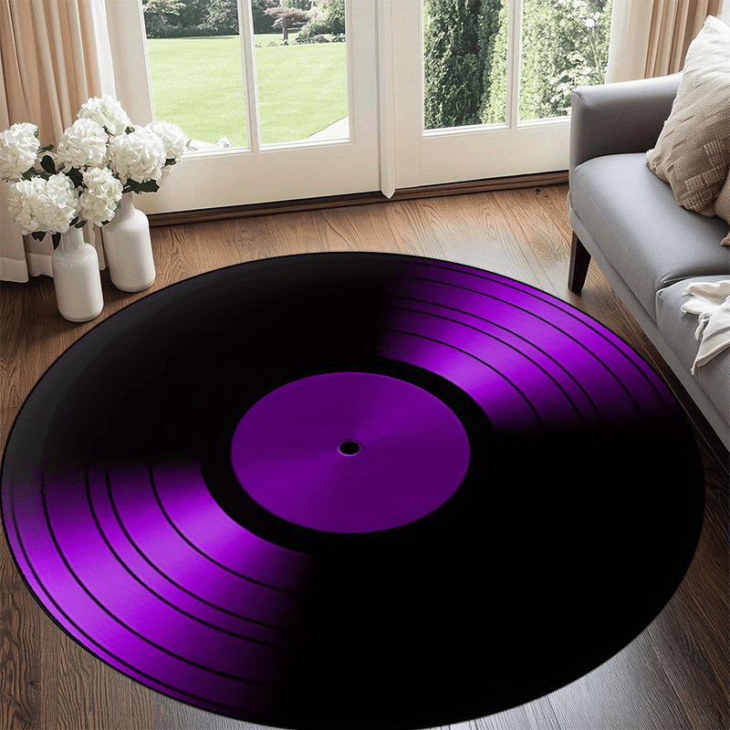 Commercial Vinyl Printing Machine - Karpet Bulat Vinyl Hitam Ungu Gradien