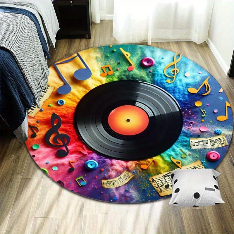 Commercial Vinyl Printing Machine - Karpet Bulat Motif Nada Musik Vinyl